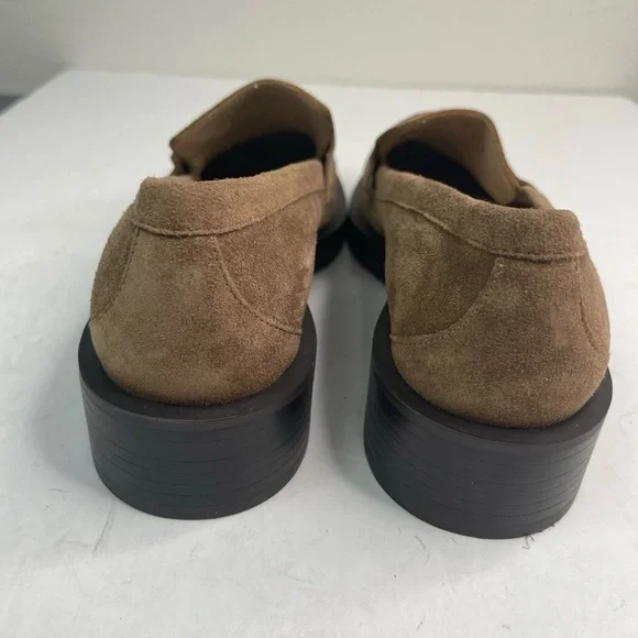 STUART WEITZMAN Women’s Palmer Brown Suede Penny Loafer Size US 7.5B EU38 Preppy - Picture 5 of 8